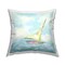Flowing Sailboat Abstract Design by June Erica Vess Outdoor Printed Pillow